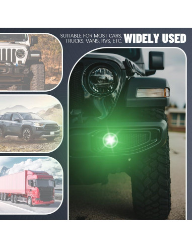 Luces de Niebla LED HEVLE 2.5'' Universales Verde 30W