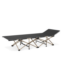 Cama Plegable MoNiBloom para Camping, Soporta 163 kg, Negra