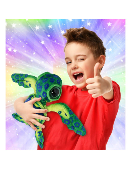Peluche Tortuga Marina Verde DolliBu 25.4 cm Suave y Realista