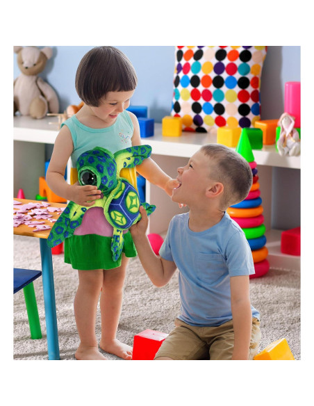 Peluche Tortuga Marina Verde DolliBu 25.4 cm Suave y Realista