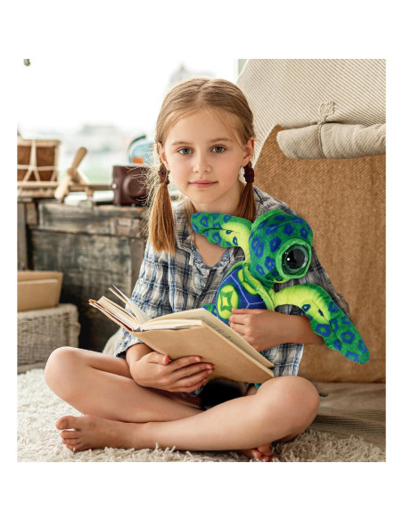 Peluche Tortuga Marina Verde DolliBu 25.4 cm Suave y Realista
