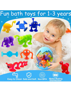 Juguetes de baño Tidesiok con ventosa para niños 1-3 años 2