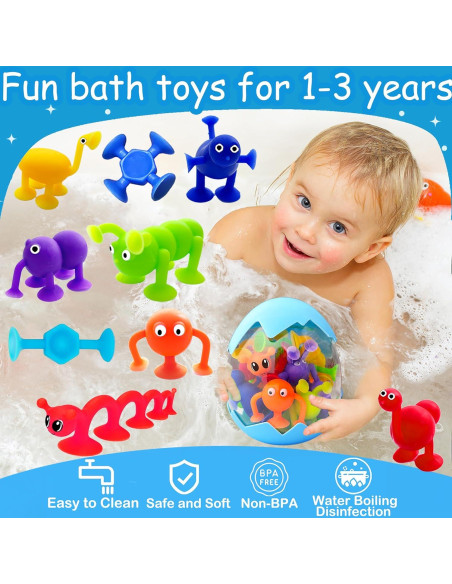 Juguetes de baño Tidesiok con ventosa para niños 1-3 años