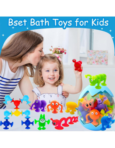 Juguetes de baño Tidesiok con ventosa para niños 1-3 años