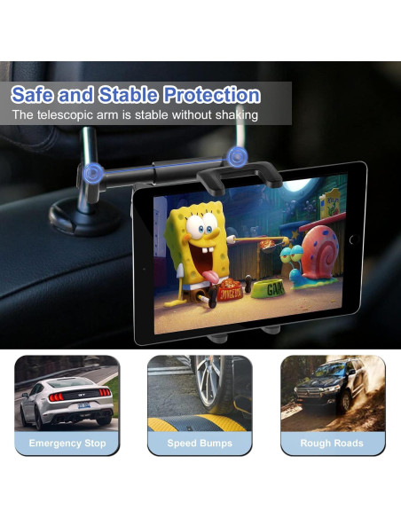 Soporte para Tableta Kolasels en Reposacabezas de Auto 4-13"