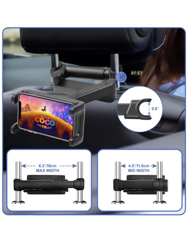 Soporte para Tableta Kolasels en Reposacabezas de Auto 4-13"