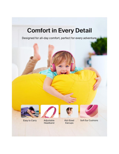 Auriculares con cable Belkin SoundForm Mini para niños Rosa