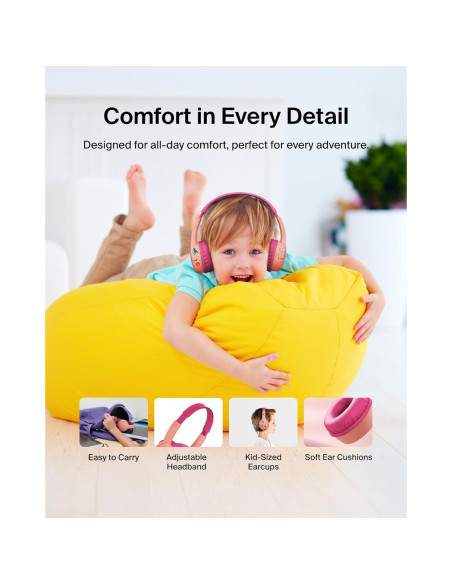 Auriculares con cable Belkin SoundForm Mini para niños Rosa