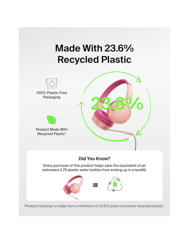 Auriculares con cable Belkin SoundForm Mini para niños Rosa