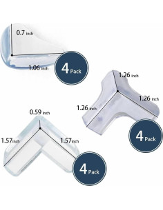 Protectores de Esquinas TANLOMY 12 Piezas Silicona Transparente 2