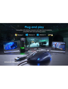 Ratón Gaming USB CYD C303 Ergonómico RGB 7200 DPI 2