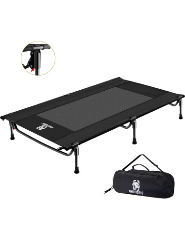 Cama Elevada para Perros OneTigris Mediana Negra, Antideslizante