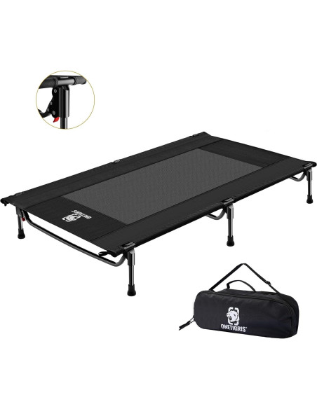 Cama Elevada para Perros OneTigris Mediana Negra, Antideslizante