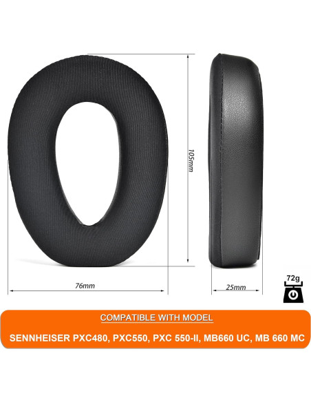 Almohadillas de Gel Refrigerante Defean para Sennheiser PXC550