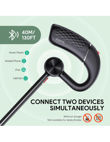 Auricular Bluetooth Yealink BH71 Lite Inalámbrico 10h Batería