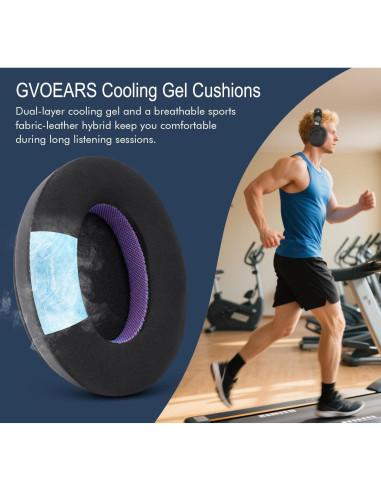 Almohadillas de Reemplazo GVOEARS para Auriculares - Gel Refrescante y Espuma de Memoria