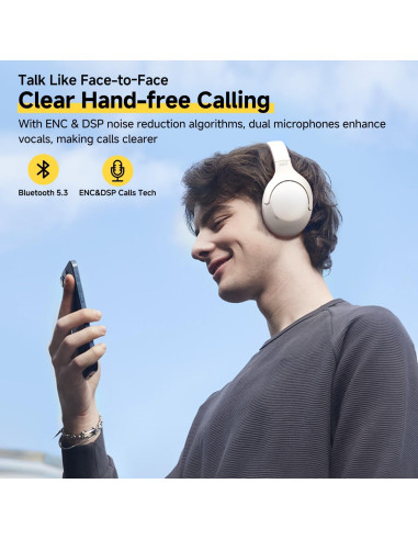 Auriculares Inalámbricos QCY H3 LITE Bluetooth 5.3 ANC 60H Blanco