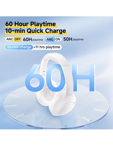 Auriculares Inalámbricos QCY H3 LITE Bluetooth 5.3 ANC 60H Blanco