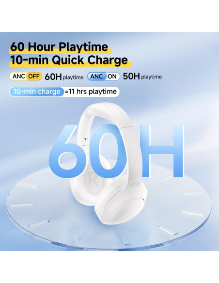 Auriculares Inalámbricos QCY H3 LITE Bluetooth 5.3 ANC 60H Blanco