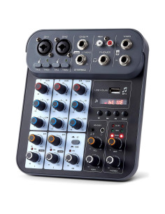 Mezclador de Audio DJ 4 Canales G4B con Bluetooth y USB