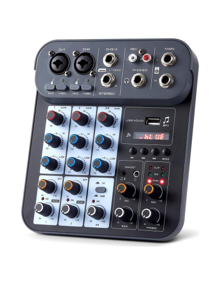 Mezclador de Audio DJ 4 Canales G4B con Bluetooth y USB