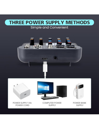 Mezclador de Audio DJ 4 Canales G4B con Bluetooth y USB