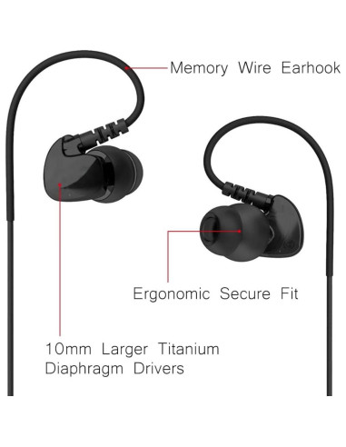 Auriculares Deportivos Granvela GV1 con Micrófono - Negro