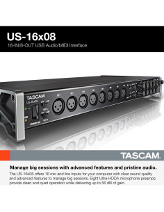 Interfaz de Audio/MIDI USB Tascam US-16x08 16 Entradas 2.77 kg 2
