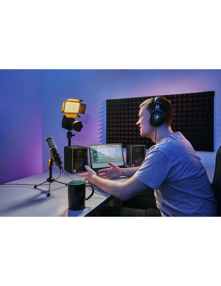 Paquete de Creador Mackie: Monitores CR3-X, Micrófono EM-USB y Auriculares MC-100