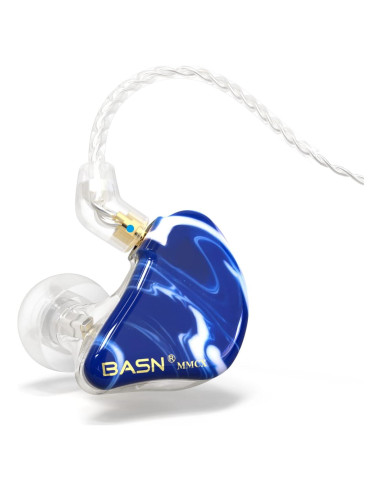 Auriculares In Ear BASN Bunique-Blue con 3 Controladores y 2 Cables