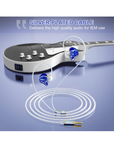 Auriculares In Ear BASN Bunique-Blue con 3 Controladores y 2 Cables