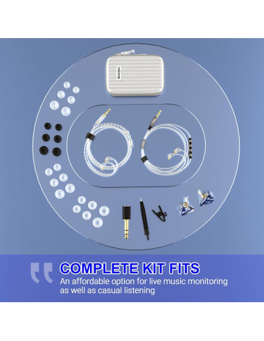 Auriculares In Ear BASN Bunique-Blue con 3 Controladores y 2 Cables