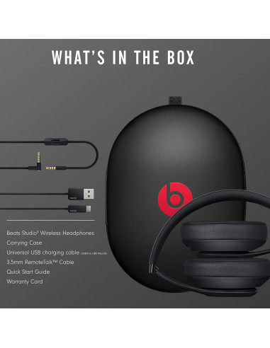 Auriculares Inalámbricos Beats Studio 3 con Cancelación de Ruido - Negro Mate (Renovado)