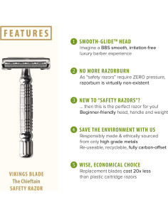 Navaja de Seguridad Doble Filo Vikings Blade + 5 Cuchillas Acero 2