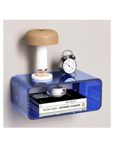 Mesita de Noche Flotante Dewrhiixe XFCTG Acrílico Azul 24x41cm