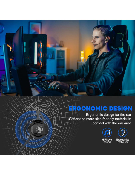 Auriculares Gaming BlueFire ZN96BAS con Micrófono y Cancelación de Ruido