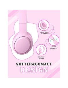 Auriculares Inalámbricos para Niños DMJ Rosa Bluetooth 5.1 2