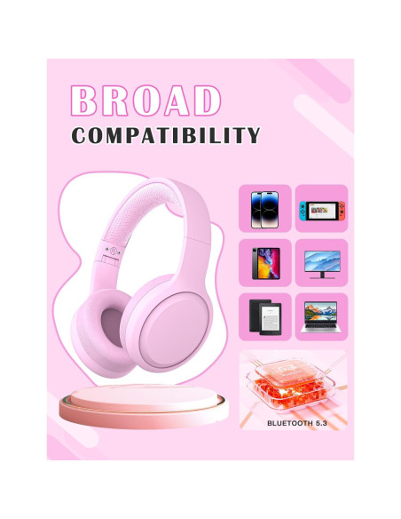 Auriculares Inalámbricos para Niños DMJ Rosa Bluetooth 5.1