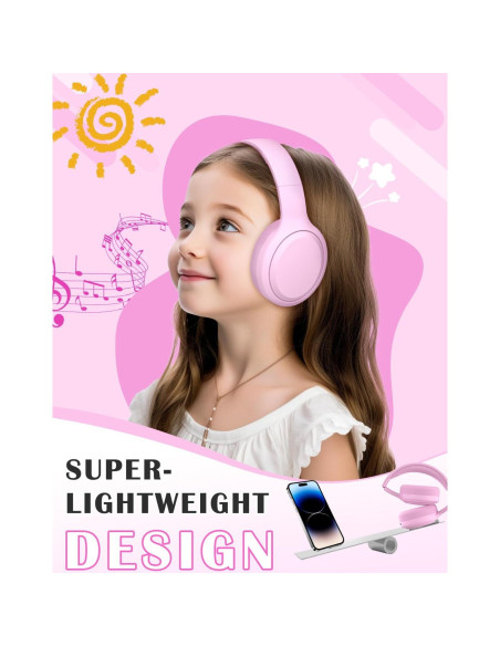 Auriculares Inalámbricos para Niños DMJ Rosa Bluetooth 5.1