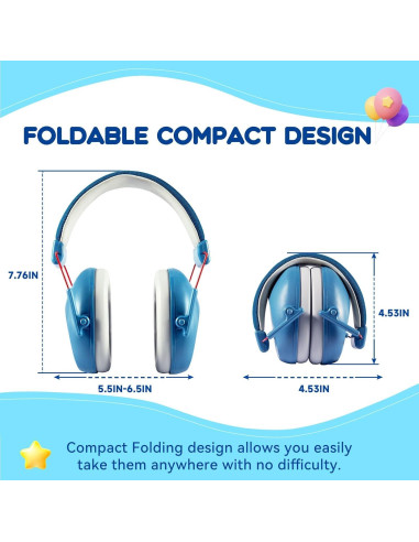 Auriculares con Cancelación de Ruido para Niños NRR 24dB Azul