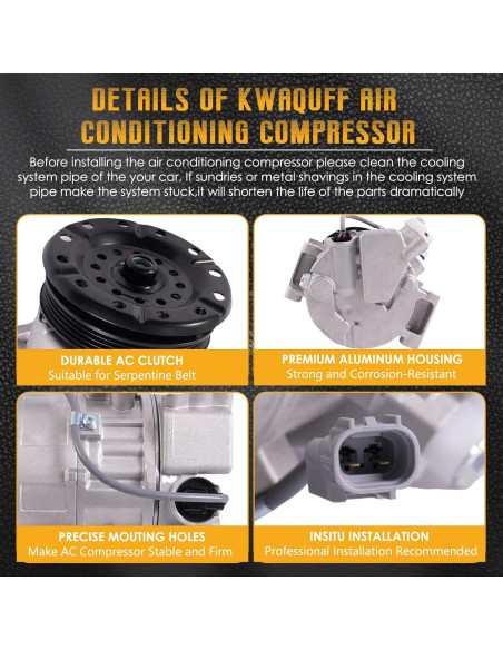 Compresor de Aire Acondicionado ZuneXino 11078C 12V para Yaris 1.5L