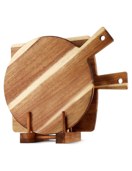Juego de 2 Tablas de Cortar de Madera Acacia BIEOFFEI 40.6x30.5cm