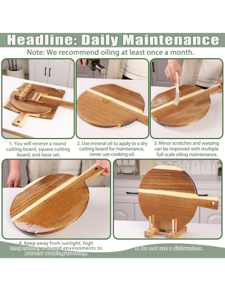 Juego de 2 Tablas de Cortar de Madera Acacia BIEOFFEI 40.6x30.5cm