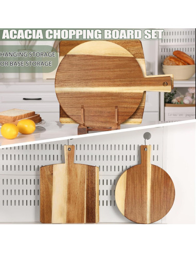 Juego de 2 Tablas de Cortar de Madera Acacia BIEOFFEI 40.6x30.5cm