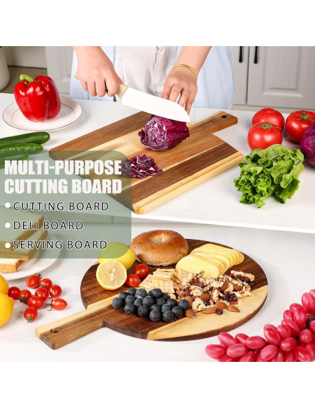 Juego de 2 Tablas de Cortar de Madera Acacia BIEOFFEI 40.6x30.5cm