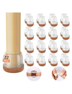 32 Protectores de Patas de Silla TONOS Silicona y Fieltro