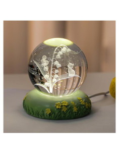 Luz Nocturna de Cristal Surakey 6cm con Base Brillante