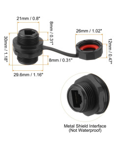 Acoplador RJ45 Blindado IP67 MECCANIXITY para Ethernet CAT6 - Paquete de 2 2