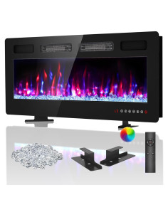 Chimenea Eléctrica BREEZEHEAT 107 cm con Control Remoto 750W/1500W