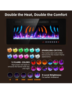 Chimenea Eléctrica BREEZEHEAT 107 cm con Control Remoto 750W/1500W 2